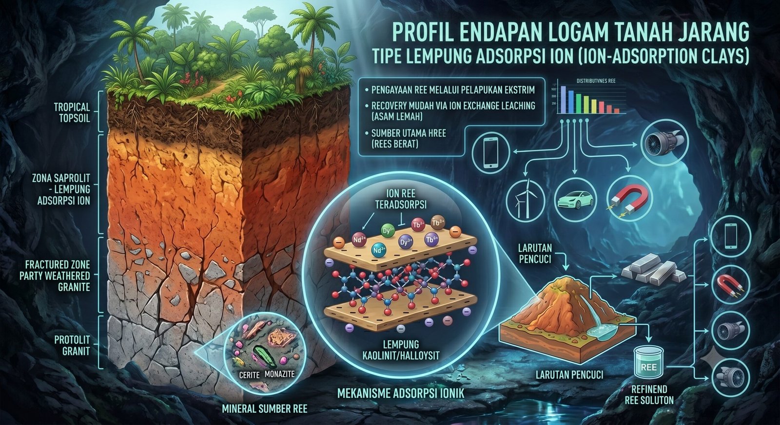 Endapan Logam Tanah Jarang Tipe Lempung Adsorpsi Ion (Ion-Adsorption Clays)